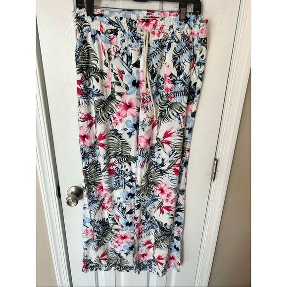 Cali1850 Women's Casual Linen Pants Drawstring Waist Lounge Beach Pants size L - Picture 3 of 7